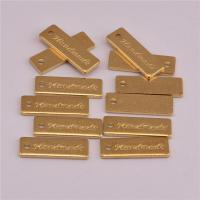 Brass Ékszer Medálok, Sárgaréz, Téglalap, az eredeti szín, nikkel, ólom és kadmium mentes, 5.5x17mm, Lyuk:Kb 1.5mm, 50PC-k/Bag, Által értékesített Bag