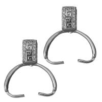 Brass Pinch Bail, silver color plated, micro pave cubic zirconia, nickel, lead & cadmium free, 16.5x19x4.5mm,0.7mm, Hole:Approx 3x7mm, 30PCs/Lot, Sold By Lot