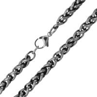 Stainless Steel Chain Necklace, byzantine chain & Unisex, original color, 5mm, Sold Per Approx 24.5 Inch Strand