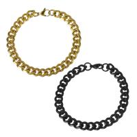 Stainless Steel Jewelry Bracelet, plated, Unisex & curb chain, more colors for choice, 9mm, Sold Per Approx 8.5 Inch Strand
