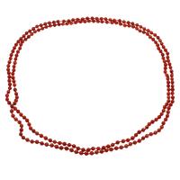 Cadeia colar Coral, joias de moda & para mulher, vermelho, 5mm, vendido para Aprox 47.2 inchaltura Strand