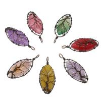 Gemstone Pendants Jewelry with Brass antique copper color plated random style Approx 5mm Sold By PC