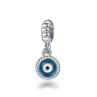 European Style Tibetan Style Dangle Beads, silver color plated, enamel, blue, nickel, lead & cadmium free, 10-30mm, Hole:Approx 4-4.5mm, 20PCs/Bag, Sold By Bag