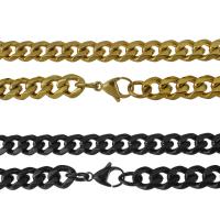 Stainless Steel Chain Necklace, plated, Unisex & curb chain, more colors for choice, 9mm, Sold Per Approx 23.5 Inch Strand
