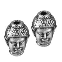 Sinkki metalliseos korut Helmet, Sinkkiseos, Buddha, antiikki hopea päällystetty, muoti korut, nikkeli, lyijy ja kadmium vapaa, 9x13x9.50mm, Reikä:N. 2mm, 20PC/erä, Myymät erä