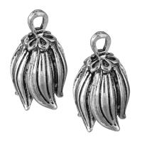 Tibetan Style Flower Pendants, antique silver color plated, fashion jewelry, nickel, lead & cadmium free, 9x17x9mm, Hole:Approx 1.5x2mm, 50PCs/Lot, Sold By Lot