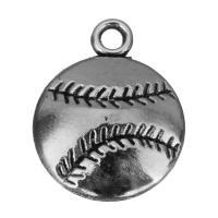 Tibetan Style Pendants, Baseball, antique silver color plated, fashion jewelry & enamel, nickel, lead & cadmium free, 14.50x18x3.50mm, Hole:Approx 2mm, 50PCs/Lot, Sold By Lot