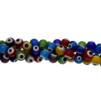 Evil Eye Lampwork Beads, different size for choice, mixed colors, Hole:Approx 1mm, Length:15.7 Inch, 5Strands/Bag, Sold By Bag