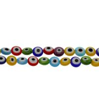 Evil Eye Lampwork Beads, different size for choice, mixed colors, Hole:Approx 0.8mm, Length:15.7 Inch, 5Strands/Bag, Sold By Bag