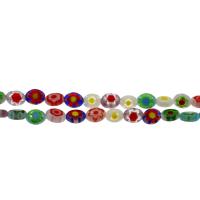 Millefiori Lampwork Beads, mixed pattern, 8x6x3mm, Hole:Approx 0.5mm, Length:15.7 Inch, 5Strands/Bag, Sold By Bag