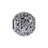 Zinc Alloy European Beads Round antique silver color plated nickel lead & cadmium free 10-15mm Approx 4-4.5mm Sold By Bag