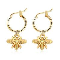 Zinc Alloy Lever Back Earring Bee plated fashion jewelry & for woman golden nickel lead & cadmium free Sold By Pair