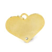 Stainless Steel Heart Pendants polished with rhinestone 25mm Sold By Bag