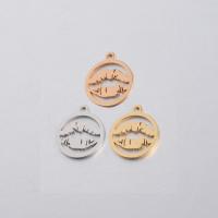 Stainless Steel Pendants, polished, hollow, more colors for choice, 15x17.5mm, Hole:Approx 1.35mm, 10PCs/Bag, Sold By Bag