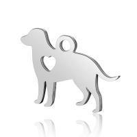Stainless Steel Animal Pendants, Dog, polished, hollow, original color, 20x16mm, Hole:Approx 1mm, 10PCs/Bag, Sold By Bag