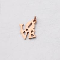 Stainless Steel Letter Pendants, Alphabet Letter, polished, hollow, more colors for choice, 16x19mm, Hole:Approx 5mm, 10PCs/Bag, Sold By Bag