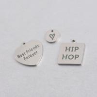 Stainless Steel Pendants, Unisex & different styles for choice, Hole:Approx 1.3,1.4,1.5mm, 10PCs/Bag, Sold By Bag