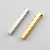 Stainless Steel Pendants, Rectangle, polished, more colors for choice, 6x45mm, Hole:Approx 2.9mm, 10PCs/Bag, Sold By Bag