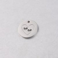 Stainless Steel Pendants, Flat Round, polished, hollow, original color, 25mm, Hole:Approx 1.4mm, 10PCs/Bag, Sold By Bag