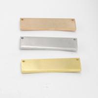 Stainless Steel Connector, Rectangle, polished, 1/1 loop, original color, 10x35mm, Hole:Approx 1mm, 10PCs/Bag, Sold By Bag