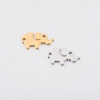 Stainless Steel Connector, Elephant, polished, 1/1 loop, more colors for choice, 9x16mm, Hole:Approx 1.4mm, 10PCs/Bag, Sold By Bag