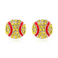 Tibetan Style Stud Earring, plated, for woman & enamel & with rhinestone, more colors for choice, nickel, lead & cadmium free, 125mm, Sold By Pair