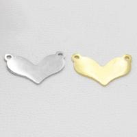 Stainless Steel Connector Heart polished 1/1 loop Approx 1.7mm Sold By Bag