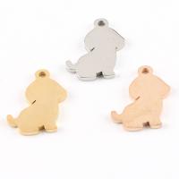 Stainless Steel Animal Pendants, Dog, polished, more colors for choice, 12x21mm, Hole:Approx 1.8mm, 10PCs/Bag, Sold By Bag