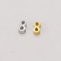 Perlas de acero inoxidable, Infinito, pulido, más colores para la opción, 3x8mm, agujero:aproximado 1.8mm, 10PCs/Bolsa, Vendido por Bolsa