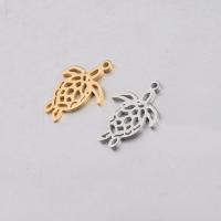 Stainless Steel Animal Pendants, Turtle, polished, hollow, more colors for choice, 16.7x22.4mm, Hole:Approx 1.5mm, 10PCs/Bag, Sold By Bag