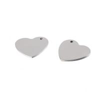 Stainless Steel Heart Pendants, polished, original color, 25x23mm, Hole:Approx 1.8mm, 10PCs/Bag, Sold By Bag
