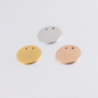 Stainless Steel Pendants, Flat Round, polished, double-hole, more colors for choice, 21mm, Hole:Approx 1.8mm, 10PCs/Bag, Sold By Bag