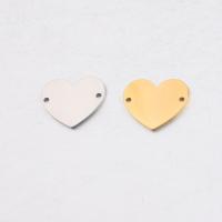 Stainless Steel Connector, Heart, polished, 1/1 loop, more colors for choice, 20x17mm, Hole:Approx 1.4mm, 10PCs/Bag, Sold By Bag