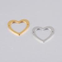Stainless Steel Connector, Heart, polished, 1/1 loop & hollow, more colors for choice, 23x23mm, Hole:Approx 1mm, 10PCs/Bag, Sold By Bag