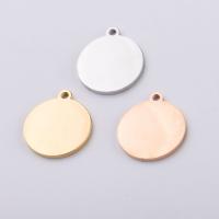 Stainless Steel Pendants, Flat Round, polished, more colors for choice,  22x19mm, Hole:Approx 1.8mm, 10PCs/Bag, Sold By Bag