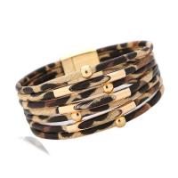 Zinc Alloy Bracelet with PU Leather plated fashion jewelry & for woman nickel lead & cadmium free Sold By Strand