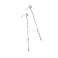 925 Sterling Silver Drop Earring, platinum plated, fashion jewelry & for woman, 20mmuff0c45mm, Sold By Pair