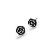 925 Sterling Silver Stud Earrings, Flower, antique silver color plated, vintage & for woman, 6x6mm, Sold By Pair