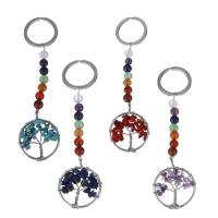 Brass Key Chain with Gemstone silver color plated fashion jewelry nickel lead & cadmium free  104mm Sold By Strand