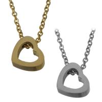 Edelstahl Schmuck Halskette, mit Verlängerungskettchen von 2Inch, Herz, plattiert, Oval-Kette & für Frau, keine, 9.5x9.5mm,1.5mm, verkauft per ca. 18 ZollInch Strang