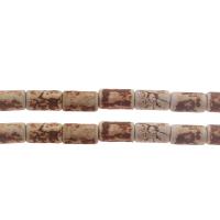 Porcelain Jewelry Beads, Column, brick red, 17*9.5mm, Hole:Approx 3mm, Approx 200PCs/Bag, Sold By Bag