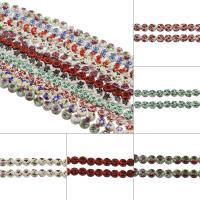 Porcelain Jewelry Beads, Flat Round, different designs for choice & with flower pattern, 12*5.5mm, Hole:Approx 2.3mm, Approx 200PCs/Bag, Sold By Bag