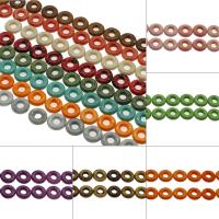 Contas de joias de porcelana, Rosca, orifício grande, Mais cores pare escolha, 19x19x6.50mm, Buraco:Aprox 6mm, Aprox 200PCs/Bag, vendido por Bag
