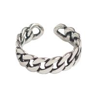 925 Sterling Silver Cuff Finger Ring antique silver color plated & for woman 6mm US Ring .5-7.5 Sold By PC