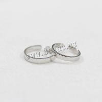 925 Sterling Silver Cuff Finger Ring, platinum plated, different size for choice & for woman, 3mm, US Ring Size:4.5-6.5, Sold By PC