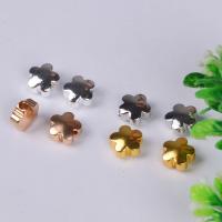 Brass Jewelry Beads, Flower, plated, Random Color, nickel, lead & cadmium free, 5.5x10mm, Hole:Approx 2.2mm, 100PCs/Bag, Sold By Bag