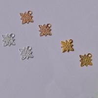 Brass Jewelry Pendants, Leaf, plated, more colors for choice, nickel, lead & cadmium free, 9.5x9.8mm, Hole:Approx 1mm, 100PCs/Bag, Sold By Bag