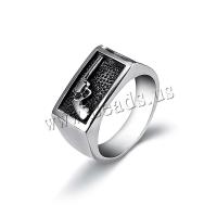Titanium Staal Finger Ring, plated, mode sieraden & verschillende grootte voor keus & voor de mens, oorspronkelijke kleur, Verkocht door PC