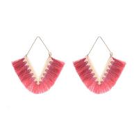 Zinc Alloy Tassel Earring with Cotton Thread plated folk style & for woman nickel lead & cadmium free Sold By Pair