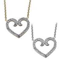 Stainless Steel Jewelry Necklace, with Rhinestone Clay Pave, with 2Inch extender chain, Heart, plated, oval chain & for woman, more colors for choice, 19.5x18mm,1.5mm, Sold Per Approx 18 Inch Strand
